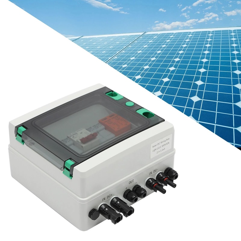 Premium Solar PV Combiner Box With DC Circuit Breaker 2 String Protection 0