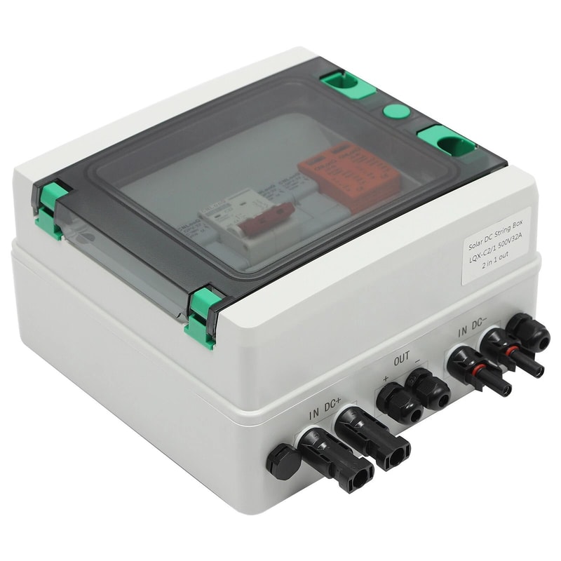 Premium Solar PV Combiner Box With DC Circuit Breaker 2 String Protection 8