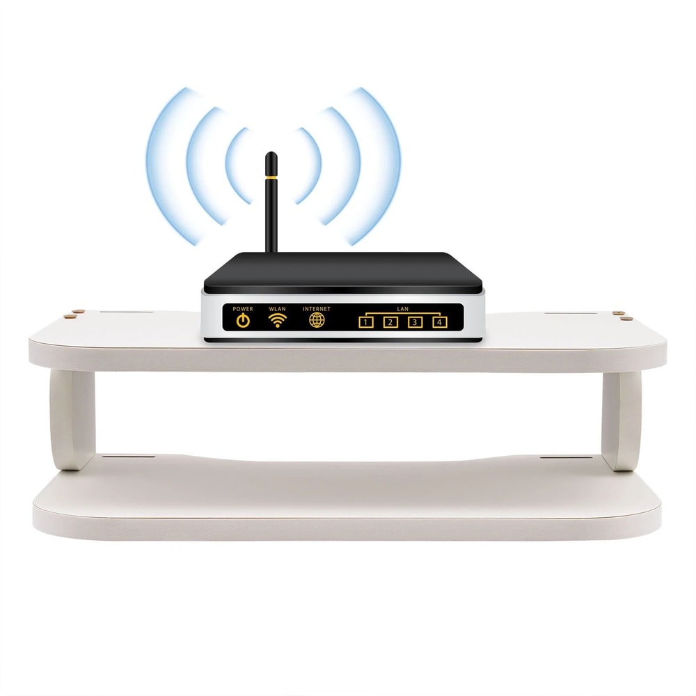 Modern Floating Shelf Wall Mounted Storage Rack For Router TV Components 9