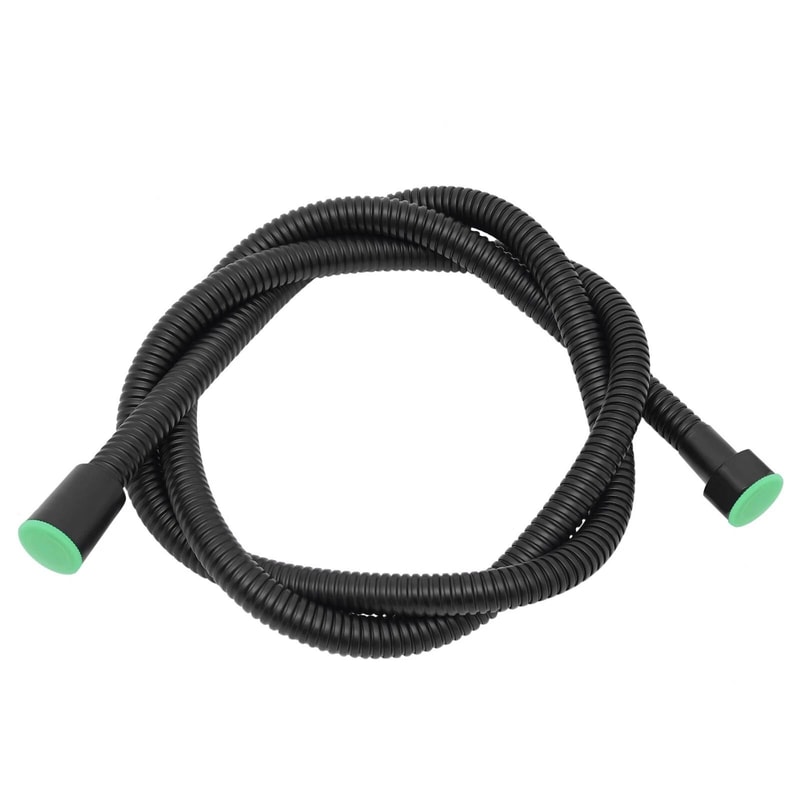 Premium Matte Black Square Handheld Shower Head With Hose Wall Mount 5