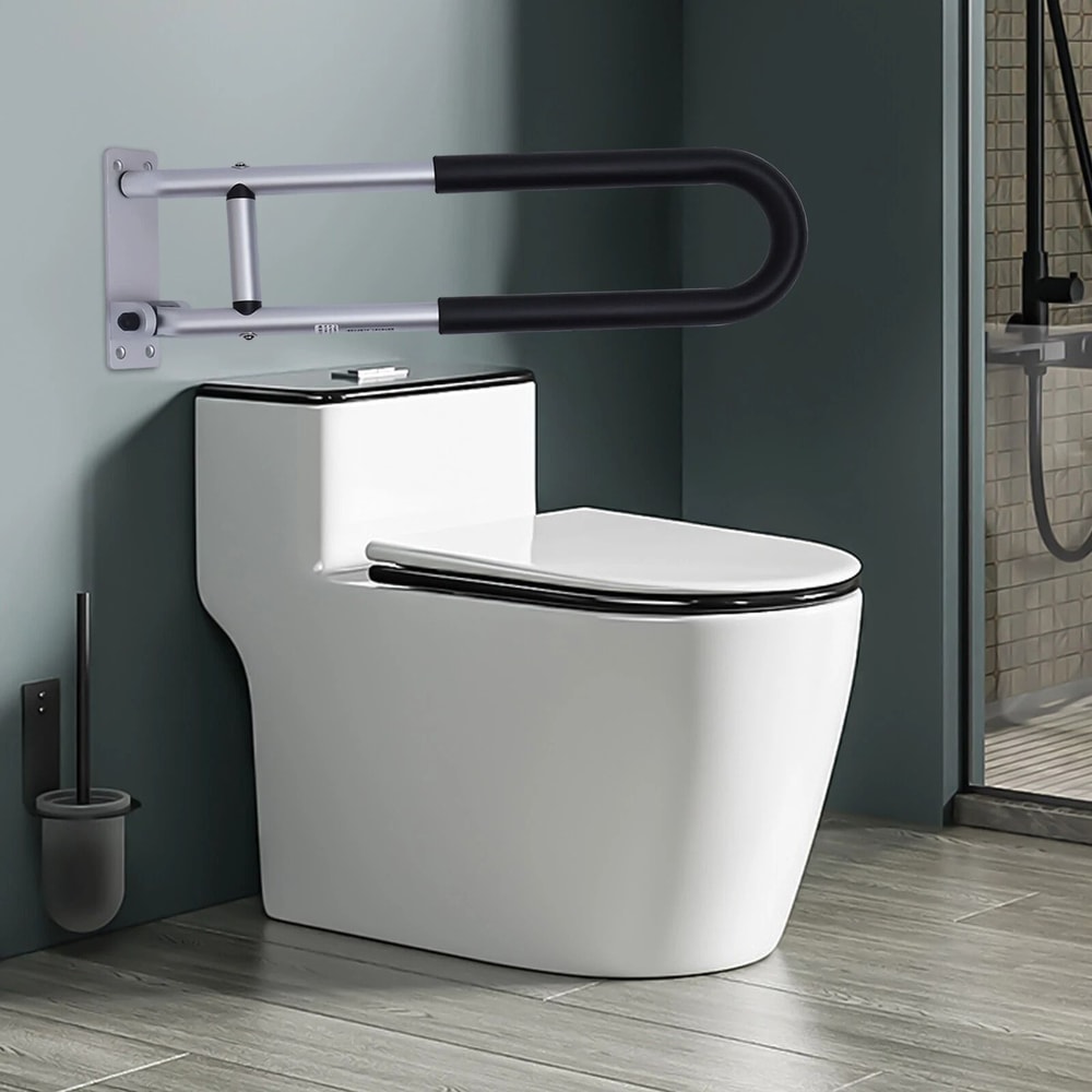 Premium Folding Toilet Grab Bars Handicap Support Bathroom Safety Rail 1