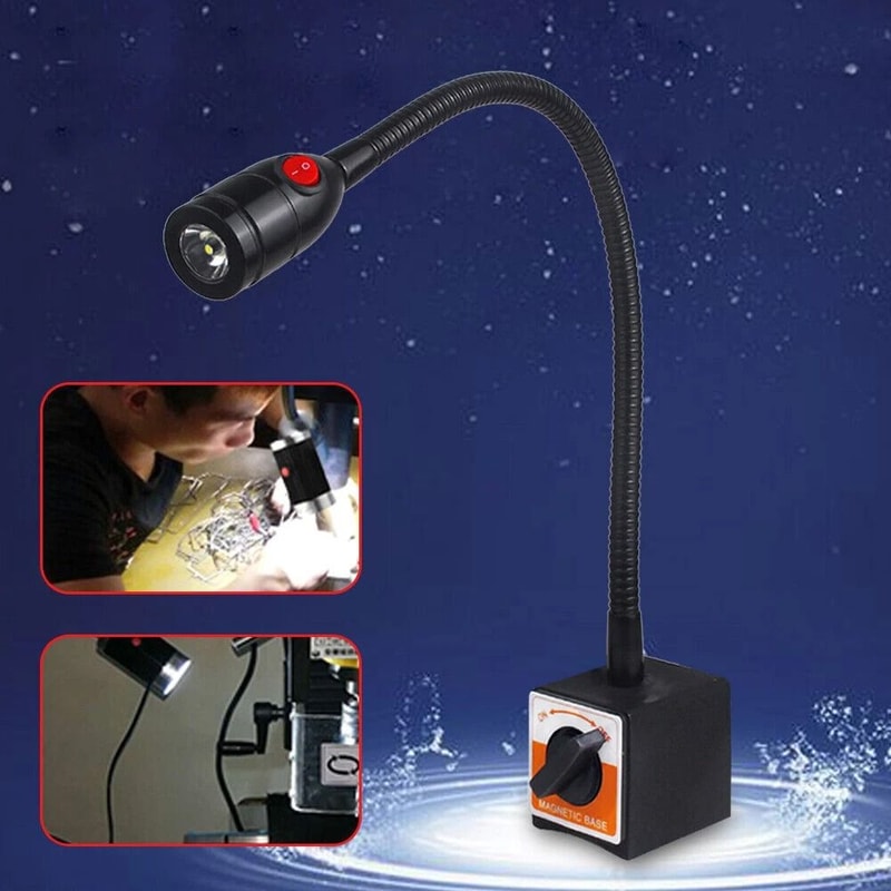 Heavy Duty Magnetic Base Work Light With Flexible Gooseneck LED Lamp For Lathe CNC Milling Machine 6