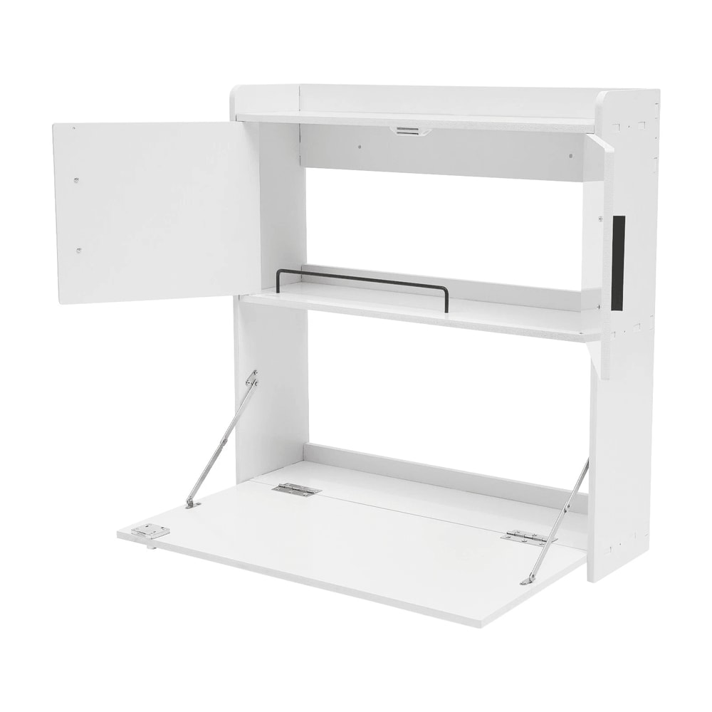 Compact Wall Mounted Fold Down Desk With Storage Multifunctional Laptop Table For Small Spaces 13