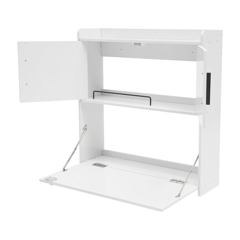 Compact Wall Mounted Fold Down Desk With Storage Multifunctional Laptop Table For Small Spaces 7