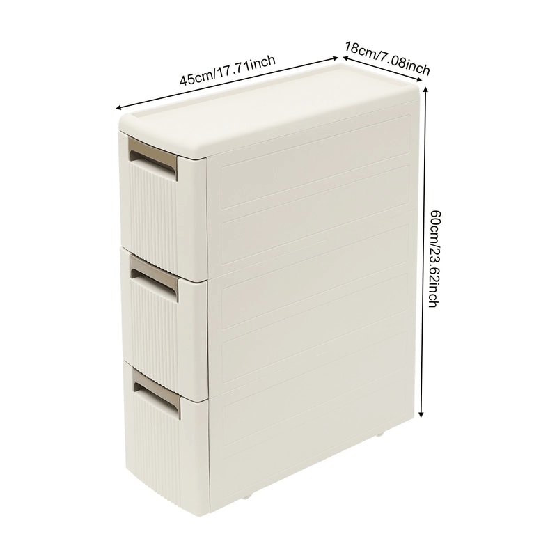 Premium Narrow Storage Cabinet With 3 Drawers Space Saving Floor Organizer For Home Office 15