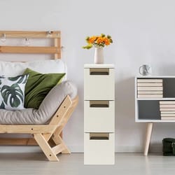 premium narrow storage cabinet with 3 drawers space saving floor organizer for home & office