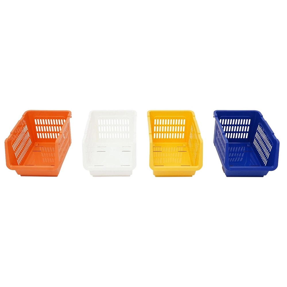 Premium Stackable Storage Baskets Space Saving Plastic Organizer Bins 8