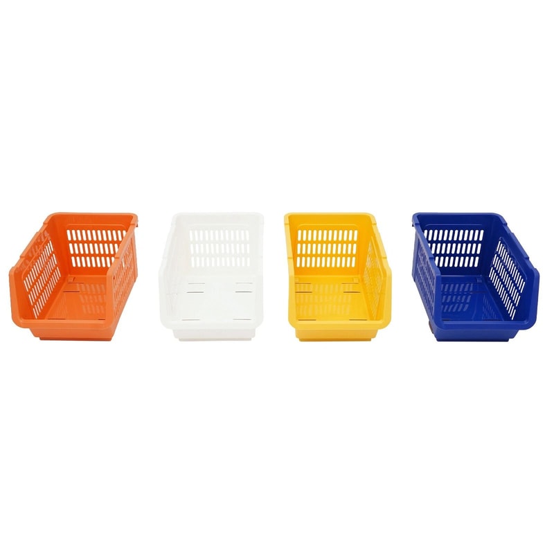 Premium Stackable Storage Baskets Space Saving Plastic Organizer Bins 8