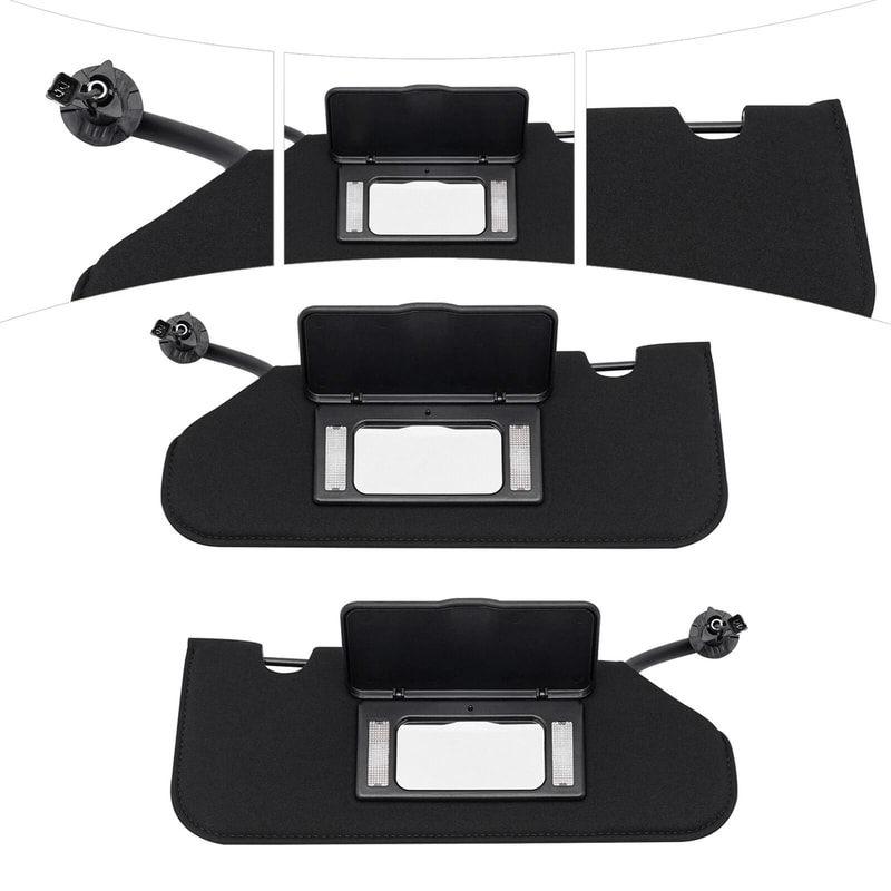 Chevrolet C6 Corvette Sun Visor Replacement Set With LED Lights Driver Passenger Fit 18