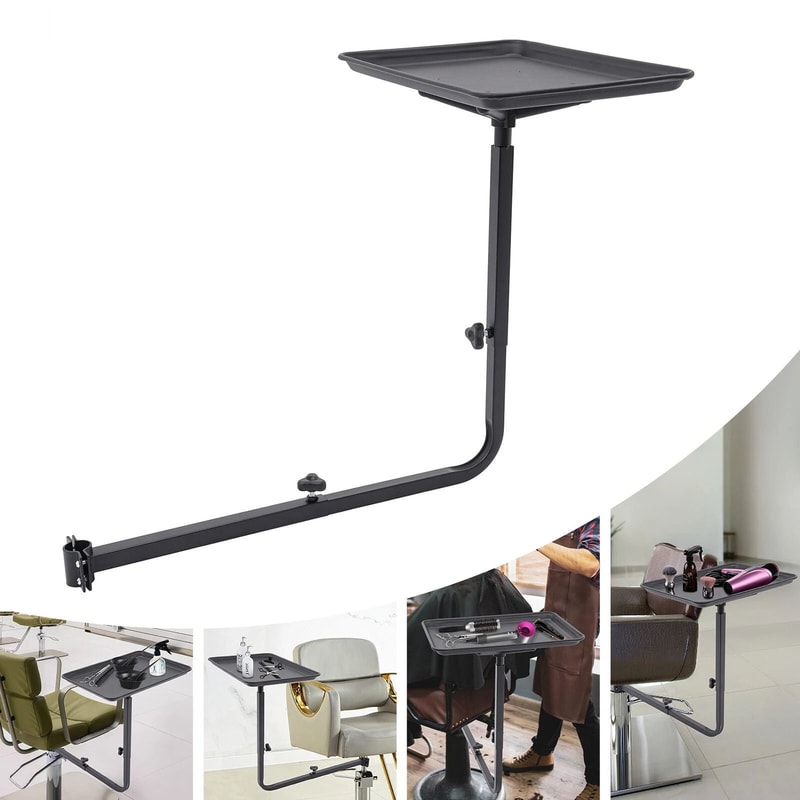 Premium Adjustable Chair Mounted Salon Tray With 360 Rotation Barber Chair Tray Organizer For Profe 7