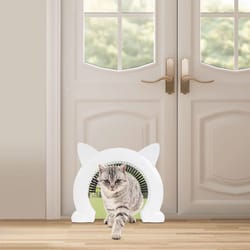xl indoor cat pet door with brush large cat door for easy feline access (fits most doors)