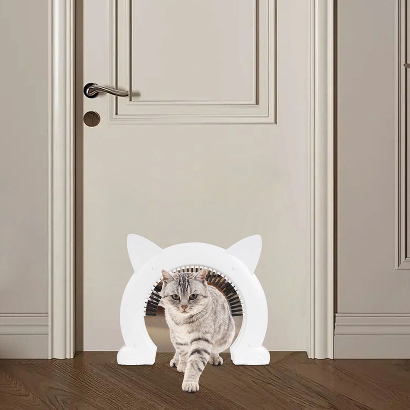 XL Indoor Cat Pet Door With Brush Large Cat Door For Easy Feline Access Fits Most Doors 12