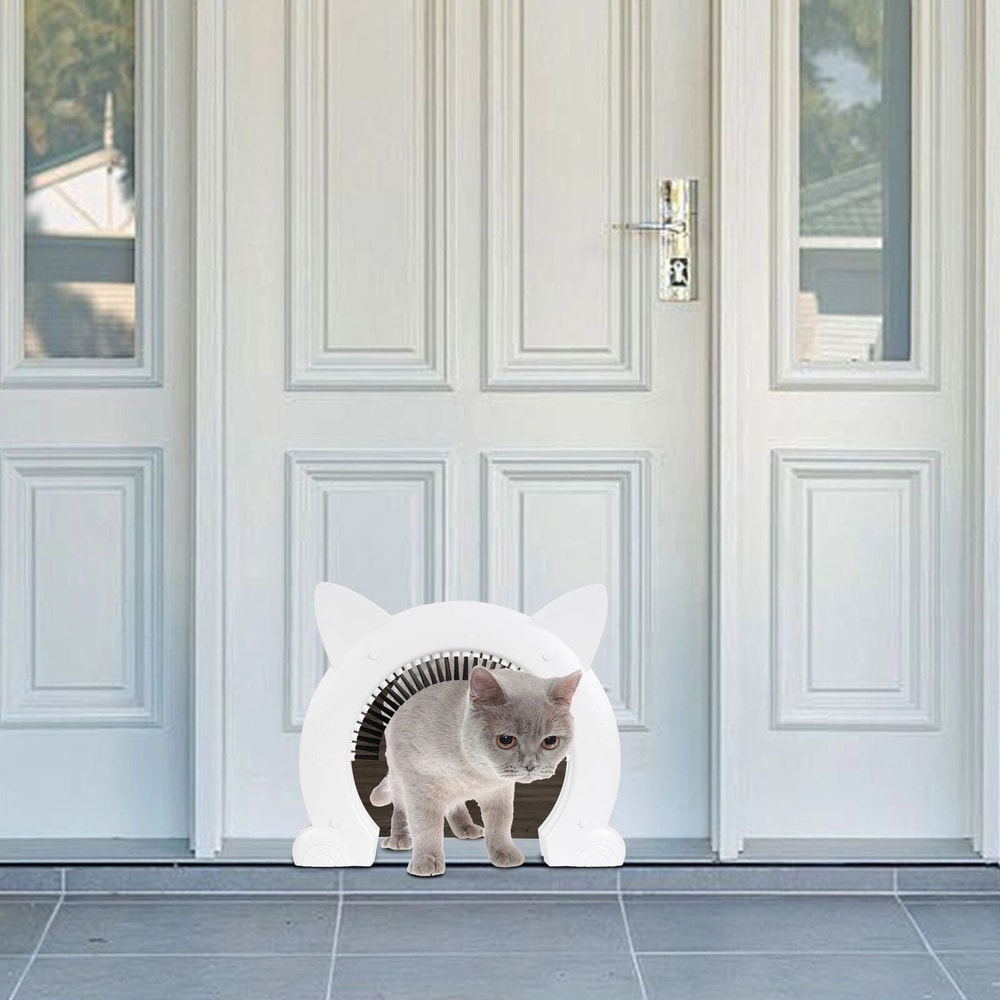 XL Indoor Cat Pet Door With Brush Large Cat Door For Easy Feline Access Fits Most Doors 1