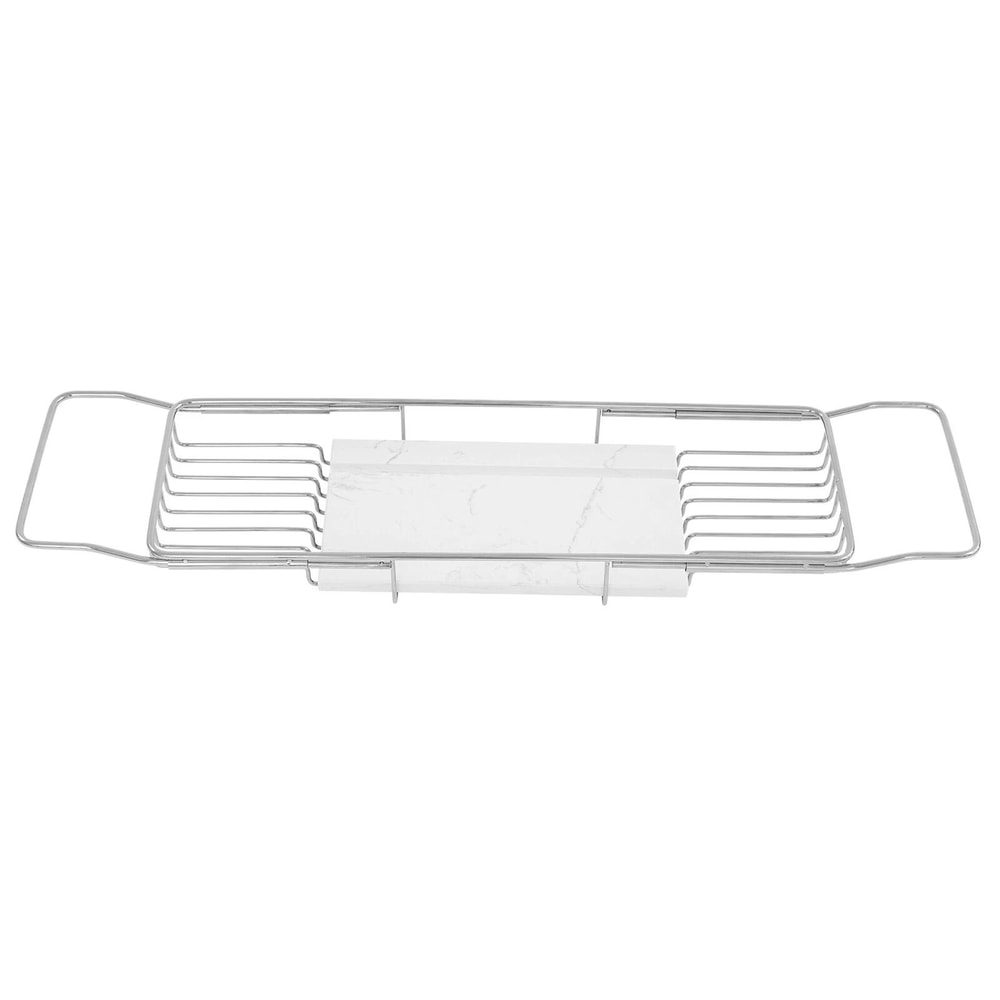 Stainless Steel Expandable Bathtub Caddy Tray Over Tub Bath Rack 2