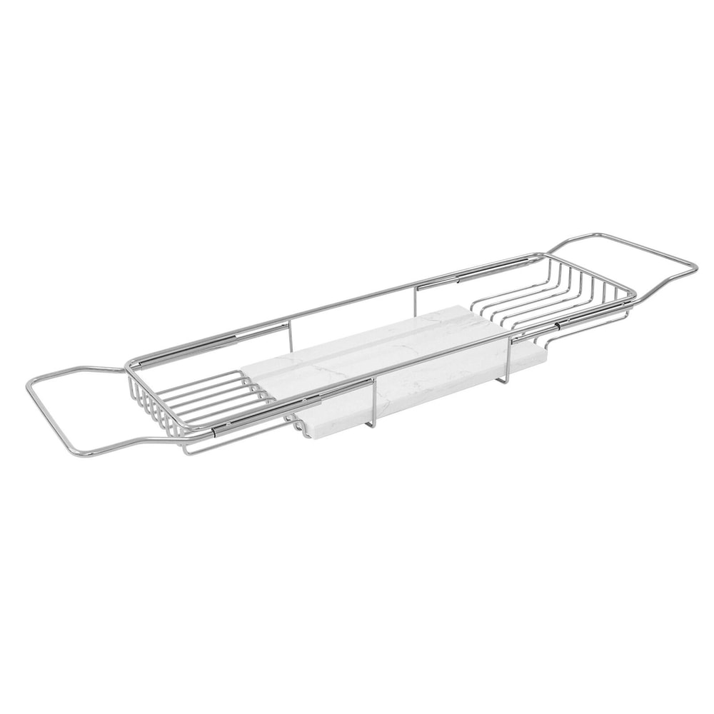 Stainless Steel Expandable Bathtub Caddy Tray Over Tub Bath Rack 5