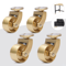 Antique Brass Ball Swivel Caster Wheels Set Of 4 For Furniture 10
