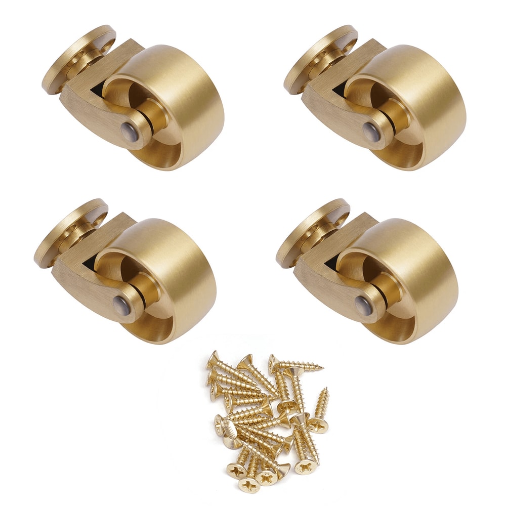 Antique Brass Ball Swivel Caster Wheels Set Of 4 For Furniture 3
