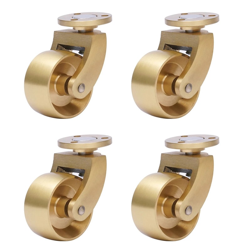 Antique Brass Ball Swivel Caster Wheels Set Of 4 For Furniture 7