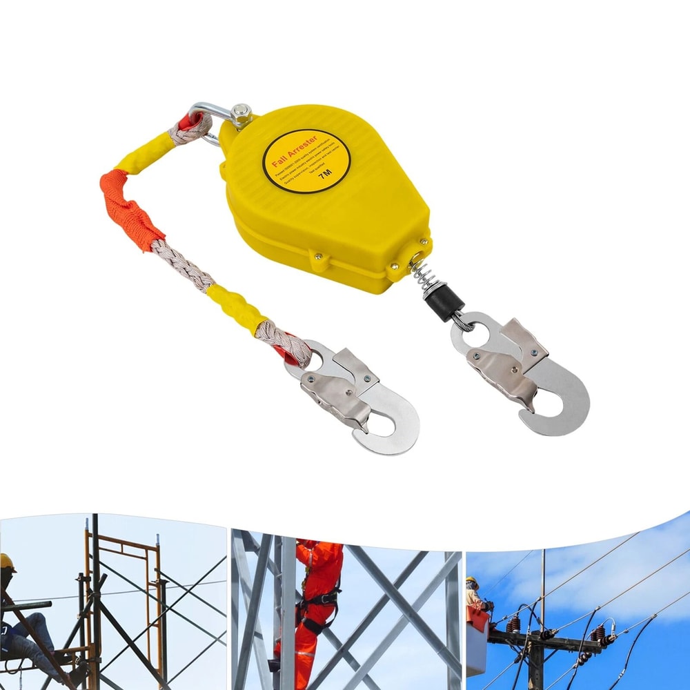 Self Retracting Lifeline Fall Arrester Safety Lanyard With Hook Capacity 9
