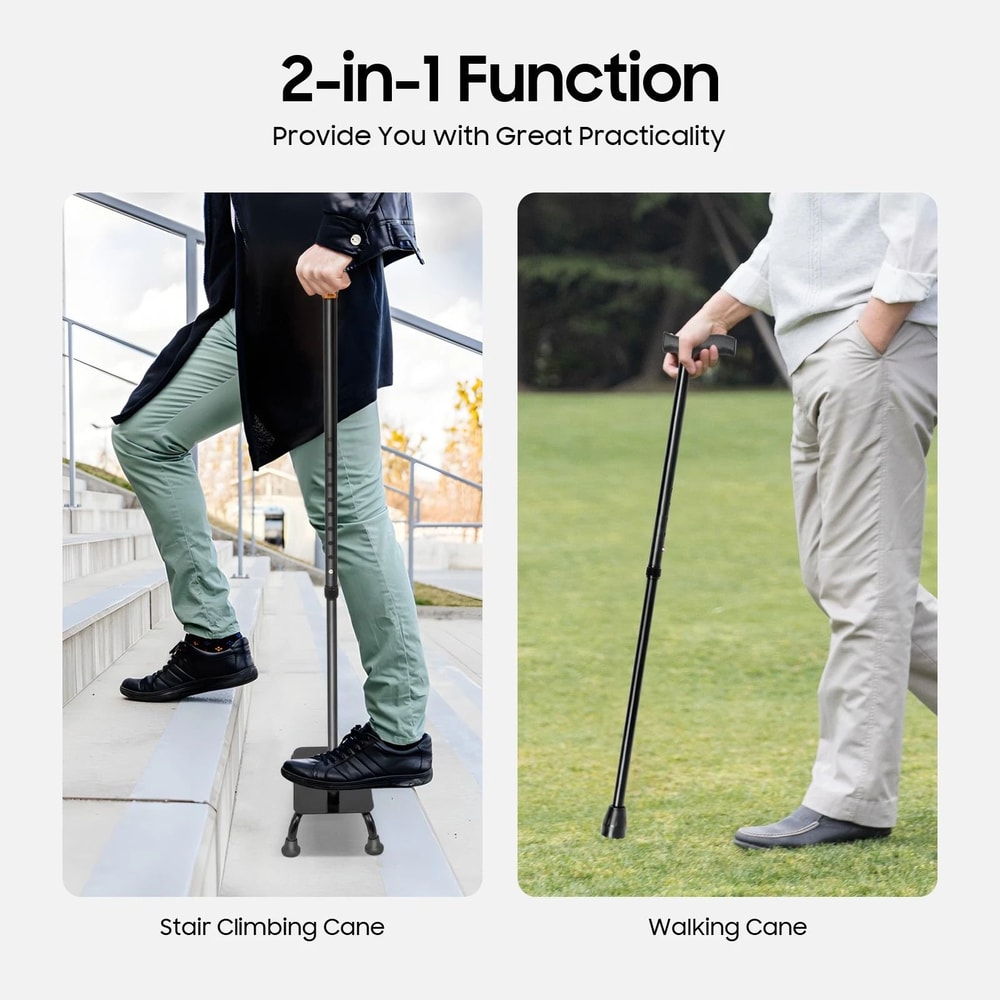 Adjustable Stair Climbing Cane 4 Leg Walking Aid For Seniors 11