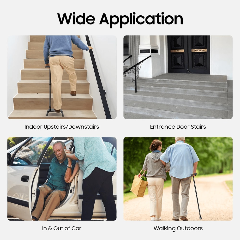 Adjustable Stair Climbing Cane 4 Leg Walking Aid For Seniors 7