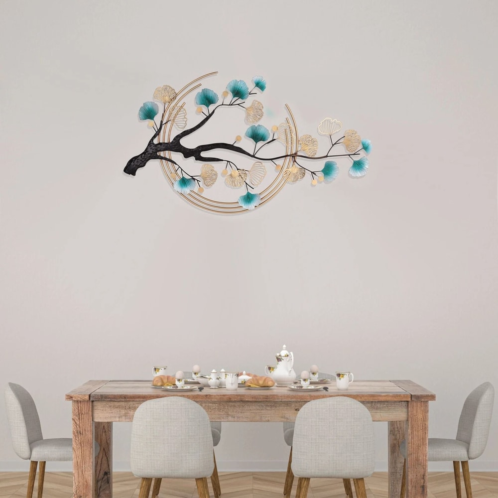 Ginkgo Leaf Wall Art Metal 3D Wall Sculpture For Luxury Home Decor 1