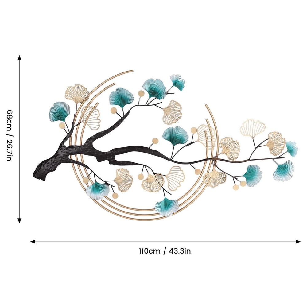 Ginkgo Leaf Wall Art Metal 3D Wall Sculpture For Luxury Home Decor 9