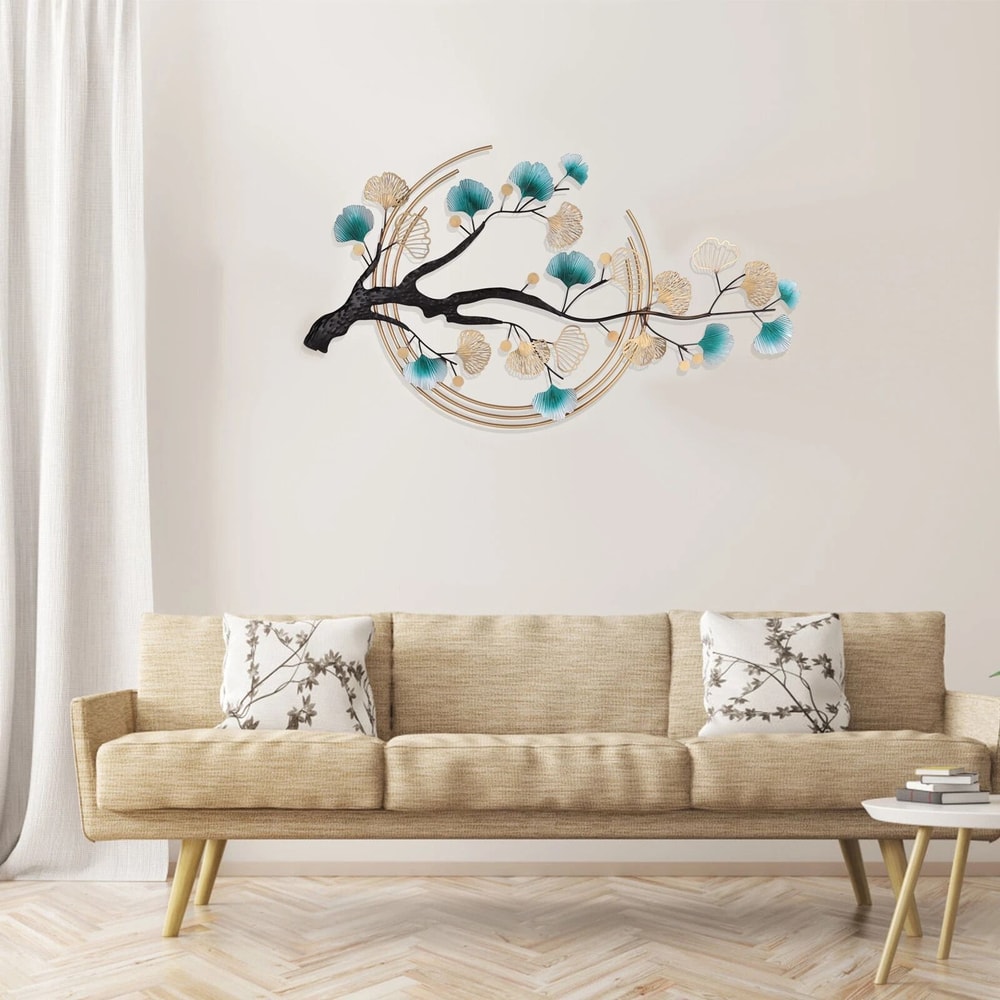 Ginkgo Leaf Wall Art Metal 3D Wall Sculpture For Luxury Home Decor 10