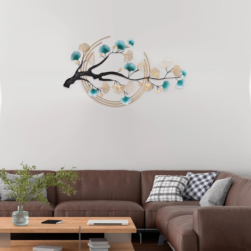 Ginkgo Leaf Wall Art Metal 3D Wall Sculpture For Luxury Home Decor 11