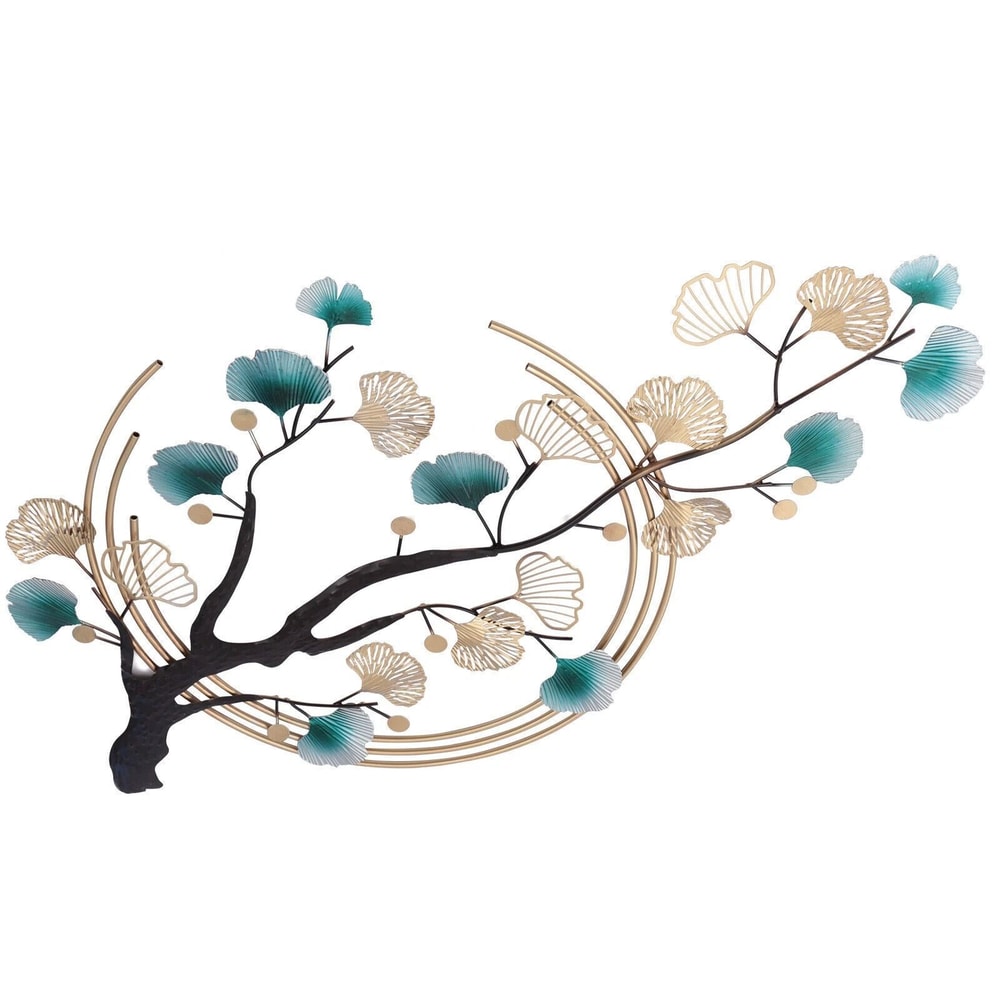 Ginkgo Leaf Wall Art Metal 3D Wall Sculpture For Luxury Home Decor 5