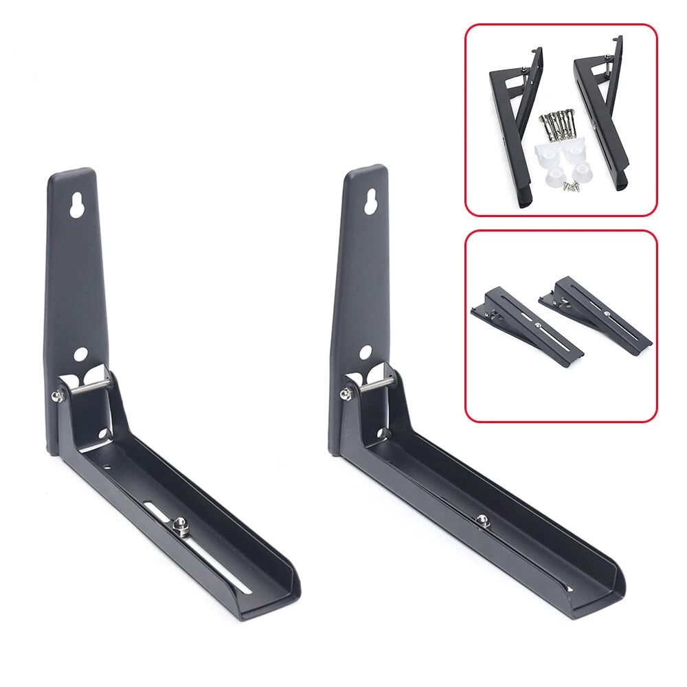 Heavy Duty Microwave Wall Mount Bracket Adjustable Stainless Steel Kitchen Shelf Rack 5
