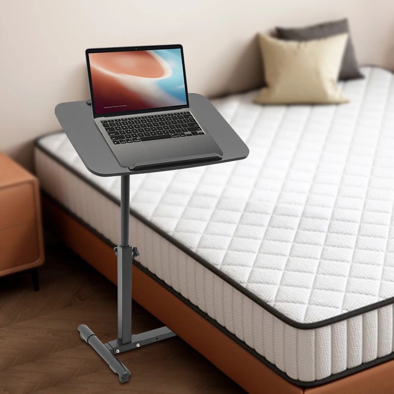 Adjustable Mobile Standing Desk Rolling Laptop Table For Bedside And Home Office 0