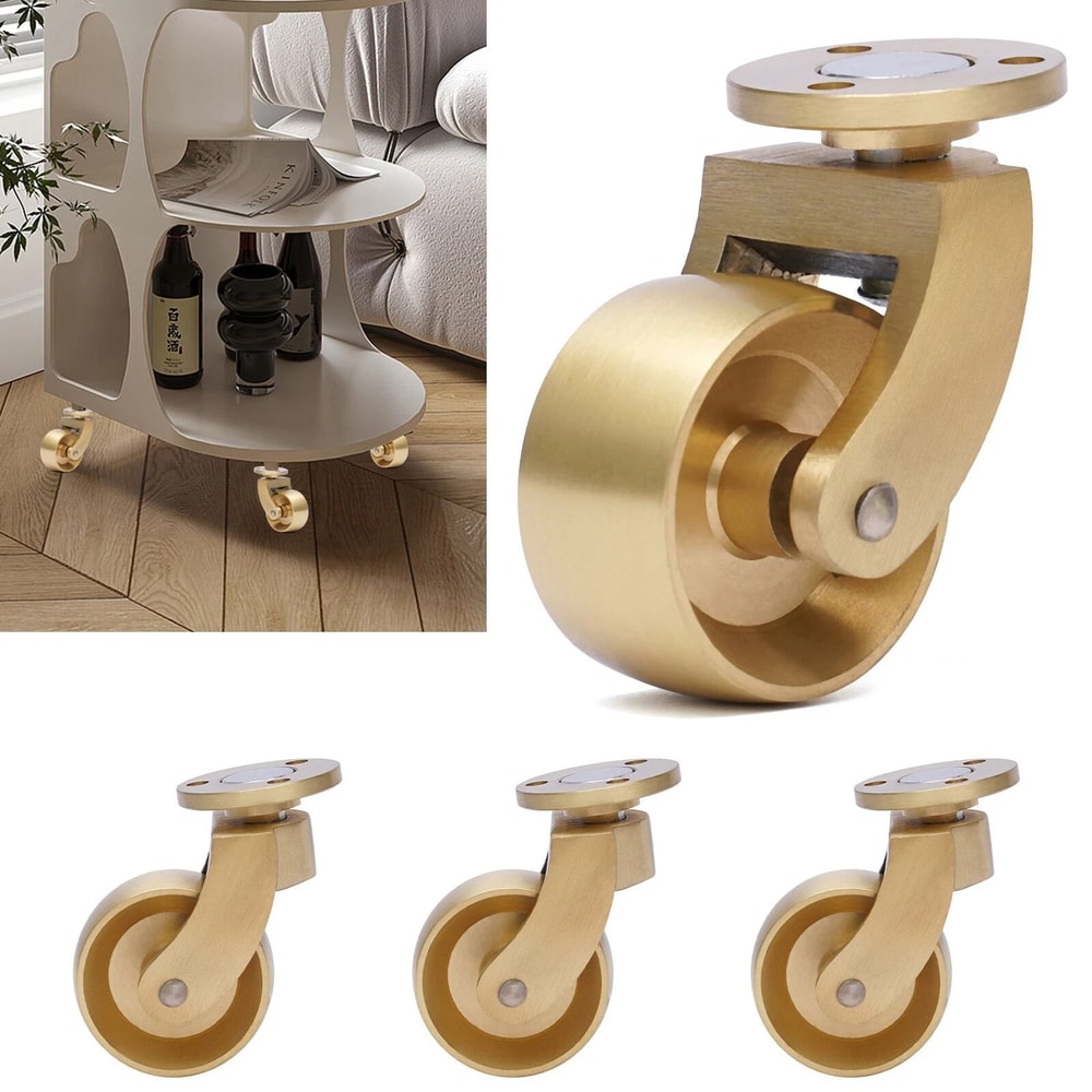 Antique Brass Ball Swivel Casters Set For Furniture 9