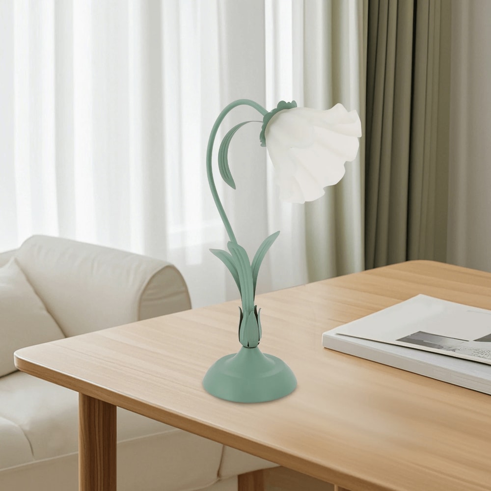 Tiffany Style Floral Stained Glass Bedside Table Lamp 0