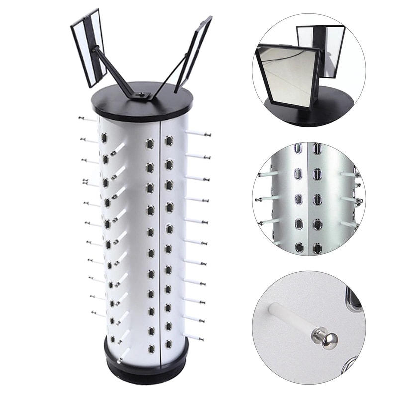 Sunglasses Display Rack With 360 Rotating Glasses Holder And Mirrors 9