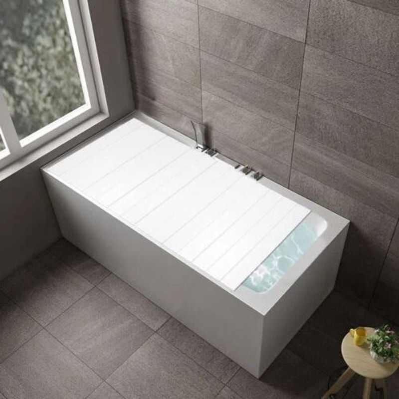 Foldable Bathtub Cover PVC Bath Lid Insulation Dust Cover For Home Spa 3