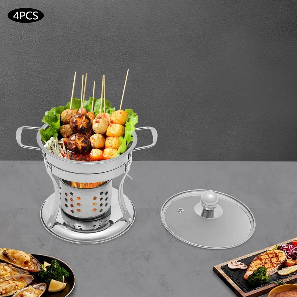 Stainless Steel Mini Hot Pot Chafing Dish Set For Buffet Serving 11