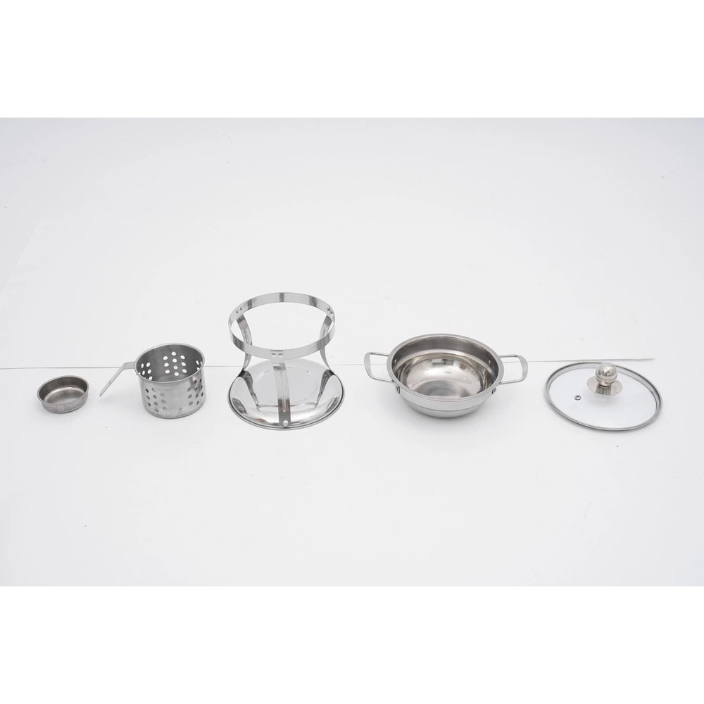 Stainless Steel Mini Hot Pot Chafing Dish Set For Buffet Serving 4