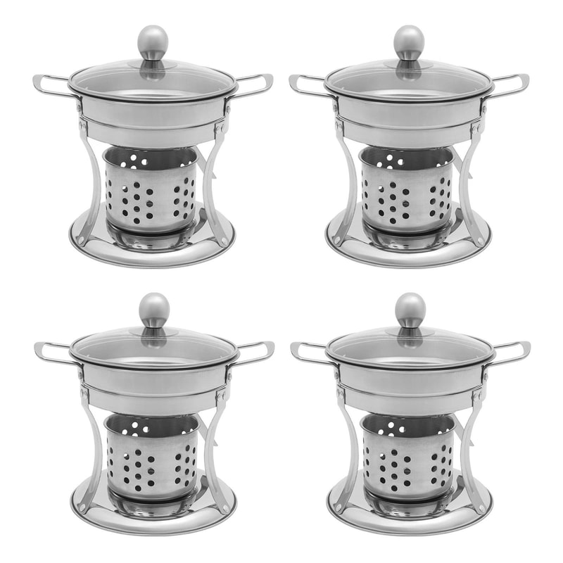 Stainless Steel Mini Hot Pot Chafing Dish Set For Buffet Serving 8