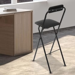 foldable bar chair portable tall folding chair for kitchen patio and events