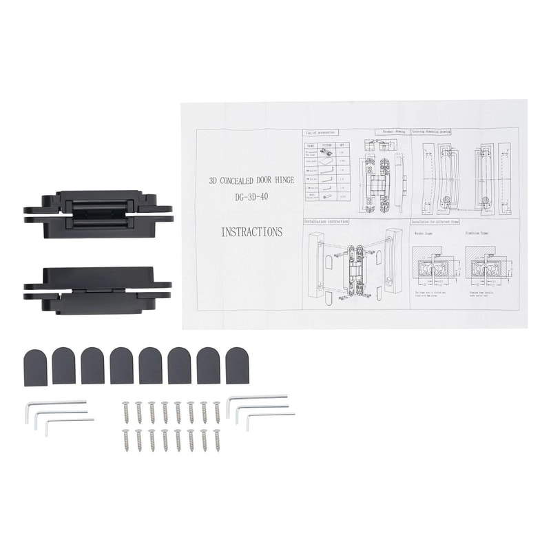 Black Hidden Door Hinges Heavy Duty Concealed Zinc Alloy Hinges 13