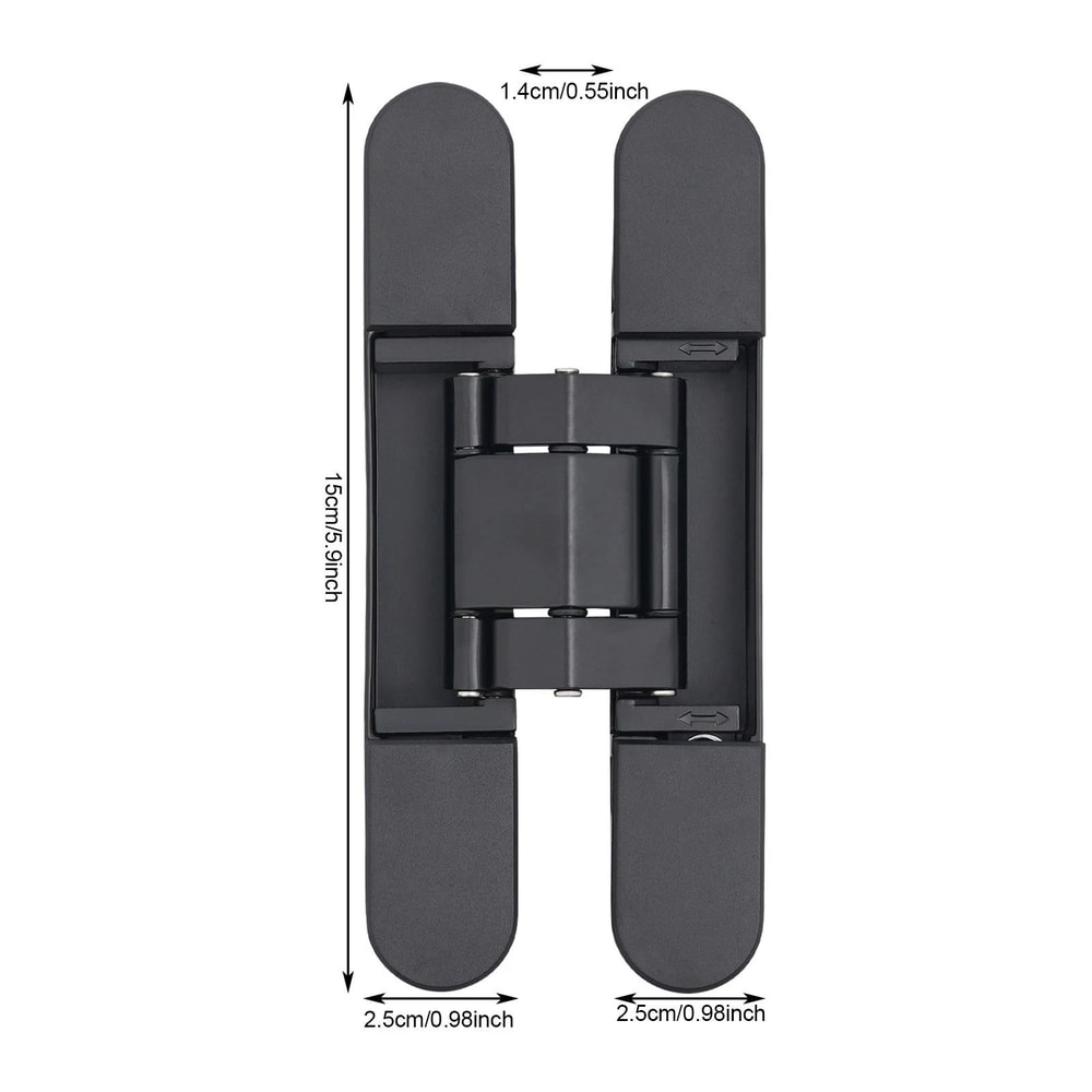 Black Hidden Door Hinges Heavy Duty Concealed Zinc Alloy Hinges 10