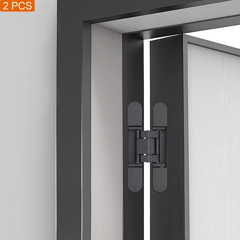 Black Hidden Door Hinges Heavy Duty Concealed Zinc Alloy Hinges 11