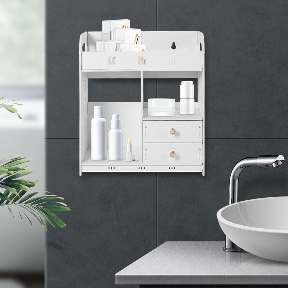 White Bathroom Wall Cabinet Medicine Cabinet Storage Organizer 3
