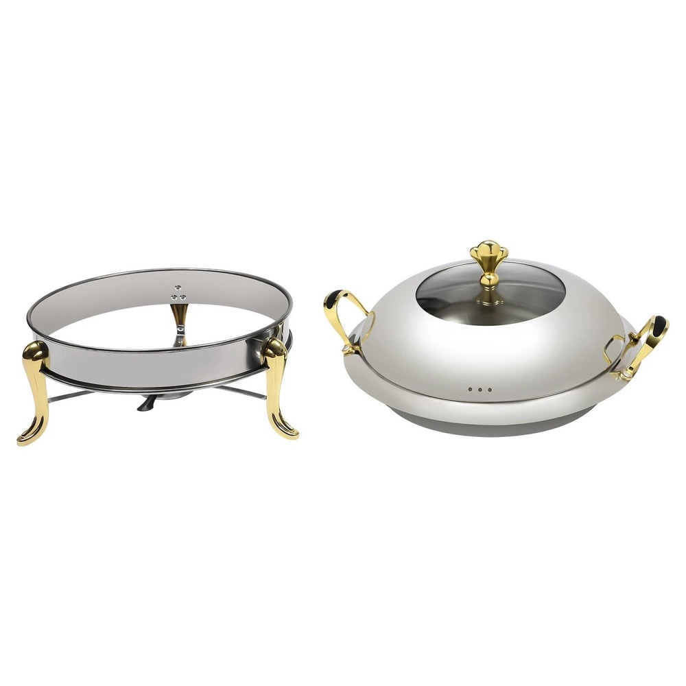 Gold Stainless Steel Chafing Dish Set With Lid For Buffet Catering 5