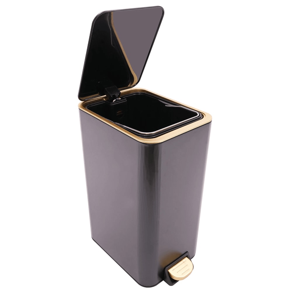 Bathroom Trash Can With Lid Carbon Steel Step Trash Can For Kitchen 3