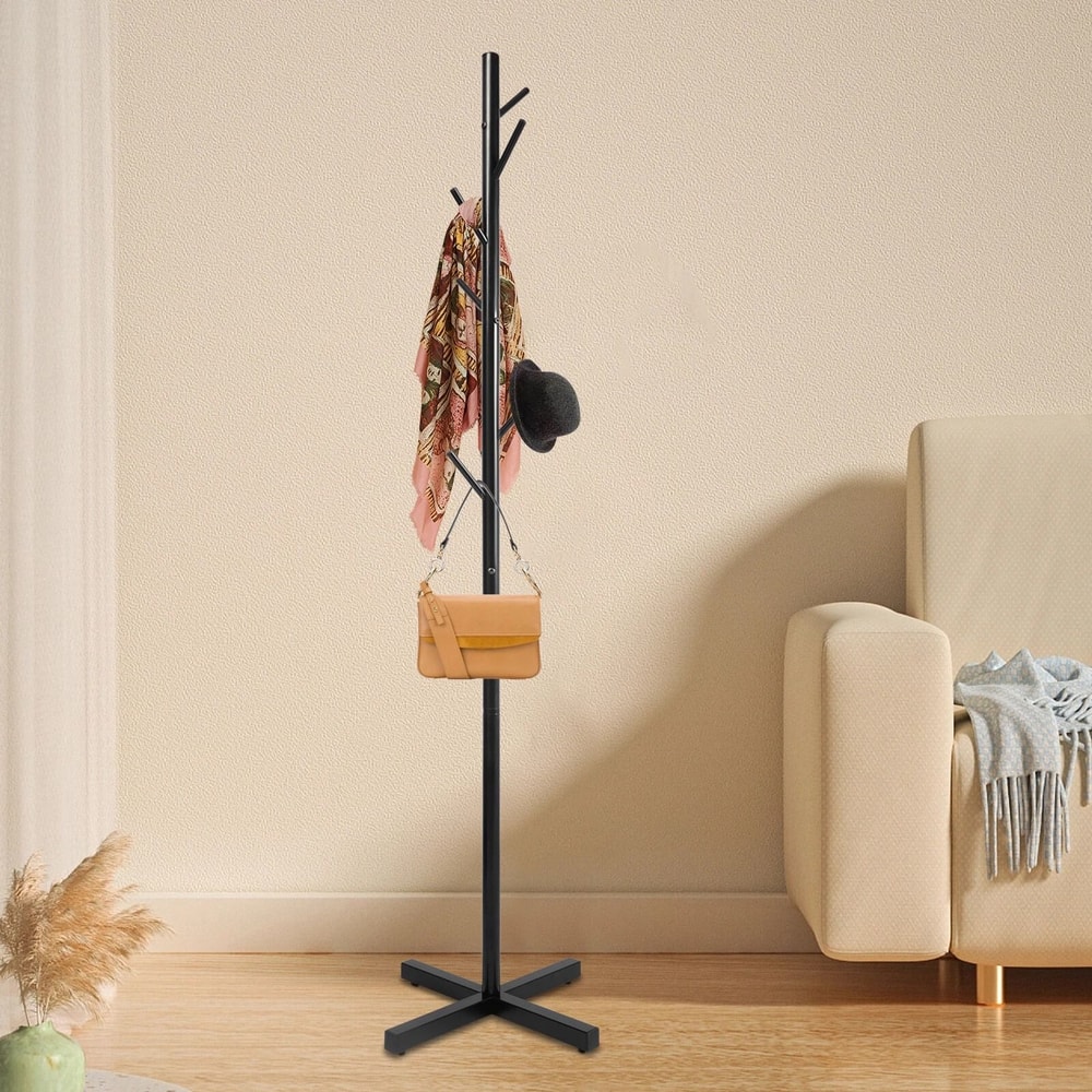 7 Hook Freestanding Coat Rack With Umbrella Holder For Entryway Storage 2