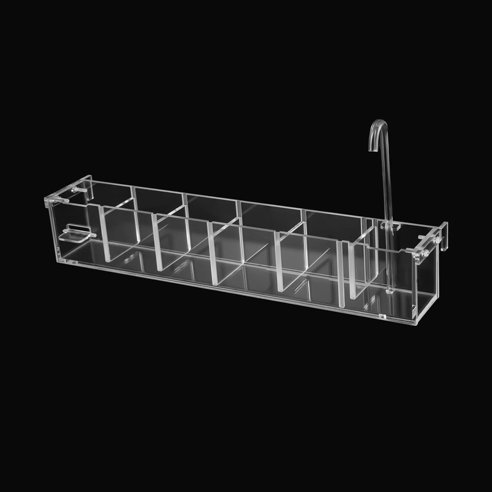 6 Grid Transparent Acrylic Aquarium Filter Box For Fish Tanks 9