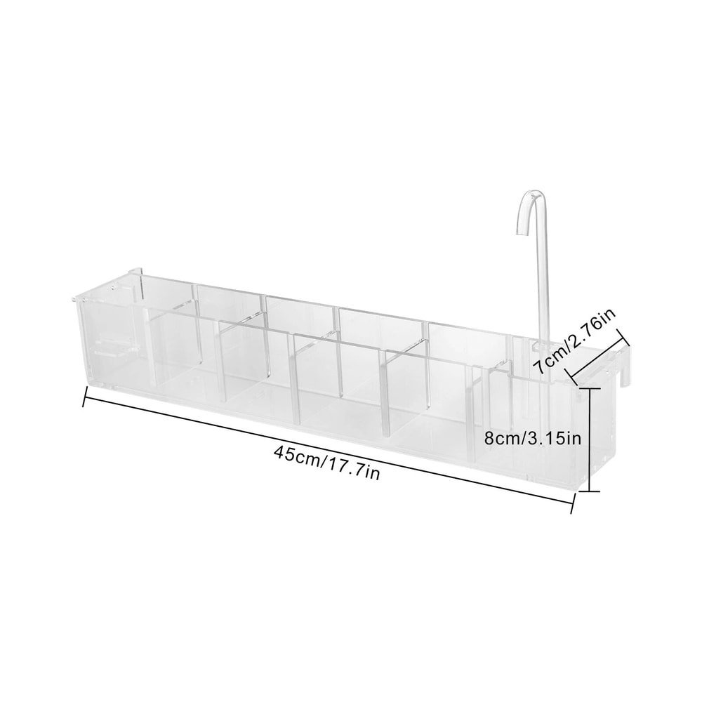 6 Grid Transparent Acrylic Aquarium Filter Box For Fish Tanks 10