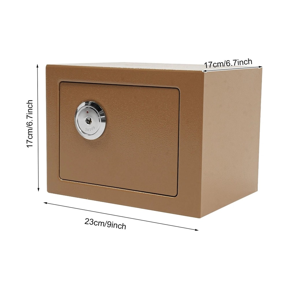 Gold Small Safe Box With Drop Slot For Cash Money And Cabinet Storage 12